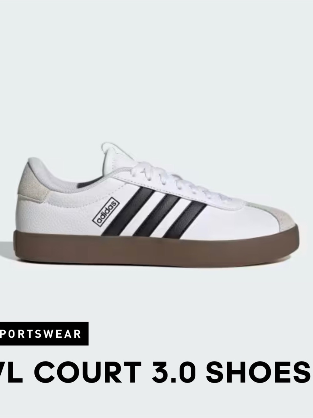 adidas Men's White Sneakers with Black Stripes and Brown Sole